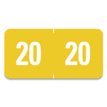 Smead Yearly End Tab File Folder Labels, 20, 0.5 x 1, Yellow, 25/Sheet, 10 Sheets/Pack (SMD67920) View Product Image