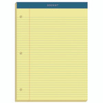 TOPS Double Docket Ruled Pads with Extra Sturdy Back, Medium/College Rule, 100 Canary-Yellow 8.5 x 11.75 Sheets View Product Image