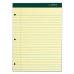 TOPS Double Docket Ruled Pads with Extra Sturdy Back, Medium/College Rule, 100 Canary-Yellow 8.5 x 11.75 Sheets (TOP63383) View Product Image