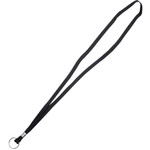 Advantus 36" Deluxe Lanyard with Key Ring - Ring Attachment - 36" Length - Black - Nylon, Cotton Product Image 