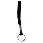 Advantus Deluxe Lanyards, Metal Ring Fastener, 36" Long, Black, 24/Box View Product Image