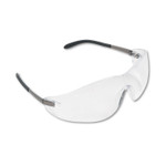 MCR Safety Blackjack Wraparound Safety Glasses, Chrome Plastic Frame, Clear Lens, 12/Box (CRWS2110BX) View Product Image