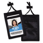 Advantus ID Badge Holders with Convention Neck Pouch, Vertical, Black/Clear 3.25" x 5" Holder, 2.38" x 3.5" Insert, 48" Cord, 12/Pack (AVT75453) View Product Image