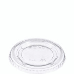 Dart Portion/Souffle Cup Lids, Fits 3.25 oz to 9 oz Portion Cups, Plastic, Clear, 125/Pack, 20 Packs/Carton View Product Image