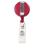 Advantus Translucent Retractable ID Card Reel, 30" Extension, Red, 12/Pack View Product Image