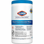 Clorox Healthcare Bleach Germicidal Wipes - Ready-To-Use - 9" Length x 6.75" Width - Disinfectant, Antimicrobial, Anti-corrosive, Unscented - White - 70/Tub - (CLO35309) Product Image 