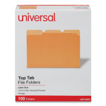 Universal Deluxe Colored Top Tab File Folders, 1/3-Cut Tabs: Assorted, Letter Size, Orange/Light Orange, 100/Box (UNV10507) View Product Image