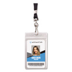 Advantus Resealable Badge Holders Combo Pack, 36" Lanyard, Vertical, Transparent Frost 3.68" x 5" Holder, 2.38" x 3.75" Insert, 20/PK (AVT91131) View Product Image