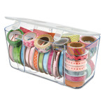 deflecto Stackable Caddy Organizer, Medium, Plastic, 8.8 x 4 x 4.38, White View Product Image
