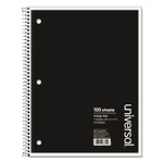 Universal Wirebound Notebook, 1-Subject, Medium/College Rule, Black Cover, (100) 11 x 8.5 Sheets View Product Image