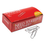 Universal Paper Clips, Jumbo, Nonskid, Silver, 100 Clips/Box, 10 Boxes/Pack UNV72240 (UNV72240) View Product Image