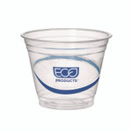 Eco-Products BlueStripe 25% Recycled Content Cold Cups, 9 oz, Plastic, Clear/Blue, 50/Pack, 20 Packs/Carton View Product Image