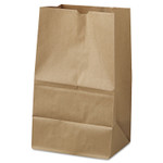 General Grocery Paper Bags, 40 lb Capacity, #20 Squat, 8.25" x 5.94" x 13.38", Kraft, 500 Bags (BAGGK20S500) View Product Image