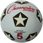 Champion Sports Rubber Soccer Ball Size 5 - 8.75" - Size 5 - Rubber, Nylon - Black, White, Red Product Image 