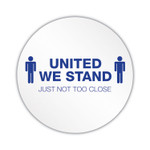 deflecto Personal Spacing Discs, United We Stand, 20" dia, White/Blue, 6/Pack (DEFPSDD20UWS6) View Product Image