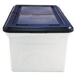 Innovative Storage Designs Extra-Capacity 28" File Tote, Letter Files, 23.25" x 14.25" x 10.63", Clear/Navy View Product Image