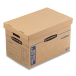 Bankers Box SmoothMove Maximum Strength Moving Boxes, Half Slotted Container (HSC), Medium, 12.25" x 18.5" x 12", Brown/Blue, 8/Pack View Product Image