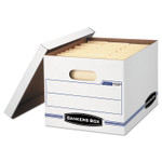 Bankers Box STOR/FILE Storage Box, Letter/Legal Files, 12.5" x 16.25" x 10.5", White, 6/Pack (FEL5703604) View Product Image