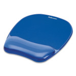 Fellowes Gel Crystals Mouse Pad with Wrist Rest, 7.87 x 9.18, Blue View Product Image