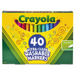 Crayola Ultra-Clean Washable Markers, Fine Bullet Tip, Assorted Colors, 40/Set View Product Image