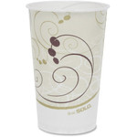 Solo 16 oz Symphony Waxed Paper Cold Cups - 16 fl oz - White, Brown, Green - Paper - Cold Drink, Milk Shake, Smoothie - 50/Pack Product Image 