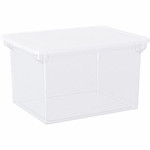 Storex Plastic File Tote Storage Box - External Dimensions: 14" Width x 18.3" Depth x 10.5" Height - 35 lb - 9.25 gal - Snap-on, Lid Closure - Plastic Product Image 