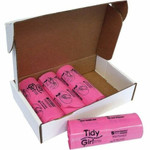 Stout Tidy Girl Feminine Hygiene Disposable Bags - 10" Length x 4" Width x 1.20 mil (30 Micron) Thickness - Pink - Plastic - Sanitary - Recycled Product Image 