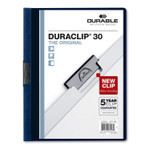 Durable DuraClip Report Cover, Clip Fastener, 8.5 x 11, Clear/Navy, 25/Box (DBL220328) View Product Image