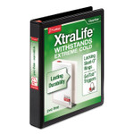 Cardinal XtraLife ClearVue Non-Stick Locking Slant-D Ring Binder, 3 Rings, 1" Capacity, 11 x 8.5, Black (CRD26301) View Product Image