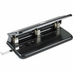 Business Source Heavy-duty 3-hole Punch - 3 Punch Head(s) - 30 Sheet of 20lb Paper - 9/32" Punch Size - Steel Product Image 