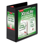 Cardinal XtraLife ClearVue Non-Stick Locking Slant-D Ring Binder, 3 Rings, 4" Capacity, 11 x 8.5, Black (CRD26341) View Product Image