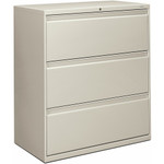 HON Brigade 800 H883 Lateral File - 40.9" Height x 36" Width x 18" Depth - 3 - Finish: Light Gray Product Image 