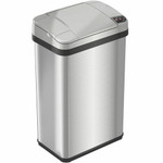 HLS Commercial Stainless Steel Sensor Trash Can - 4 gal Capacity - Rectangular - Touchless - Sensor, Fingerprint Resistant - 17.9" Height x 10.3" Width Product Image 