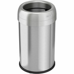 HLS Commercial Stainless Steel Open Top Trash Can - 13 gal Capacity - Round - Manual - Heavy Duty, Fingerprint Resistant, Bacteria Resistant, Vented, Handle, Easy to Clean - 24.5" Height x 14.3" Width Product Image 