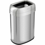 HLS Commercial Stainless Steel Open Top Trash Can - 13 gal Capacity - Elliptical - Manual - Heavy Duty, Fingerprint Resistant, Bacteria Resistant, Vented, Handle, Easy to Clean - 24.3" Height x 11.5" Width Product Image 