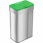 HLS Commercial Rectangular Open Top Compost Bin/Lid - Push Button Opening - 21 gal Capacity - Rectangular - Smudge Resistant, Fingerprint Proof, Easy to Clean - 34" Height x 10.3" Width x 16" Depth Product Image 