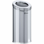 HLS Commercial 15-Gallon Round Open Top Trash Can - 15 gal Capacity - Round - Removable Lid, Handle, Smudge Resistant, Easy to Clean, Durable - 31.5" Height x 14.9" Width - Stainless Steel, Galvanized Steel Product Image 