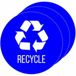 HLS Commercial Refuse Bin Icon Sticker - Waterproof - Compost - 1/10" Height x 4" Width x 4" Length x 4" Diameter - Circle - Blue Product Image 