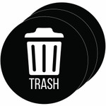 HLS Commercial Refuse Bin Icon Sticker - Waterproof - Compost - 1/10" Height x 4" Width x 4" Length x 4" Diameter - Circle - Black Product Image 