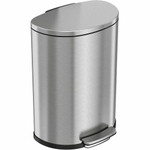 HLS Commercial 13-gallon Soft Step Trash Can - 13 gal Capacity - Half-round - Smooth, Foot Pedal, Fingerprint Proof, Removable Inner Bin, Durable - 26.4" Height x 19.8" Width - Stainless Steel, Plastic Product Image 