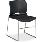 HON 4040 Series High Density Olson Stacker Chair - Onyx Seat Color - Plastic Seat Material - Onyx Back Color - Plastic Back Material - Chrome Frame Color Product Image 