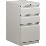 HON Brigade H33720R Pedestal - 28" Height x 15" Width x 19.9" Depth - 3 x Box, File Drawer(s) - Finish: Light Gray Product Image 