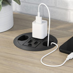 HON Training Table IQ Grommet Mount Power Harness - Black Product Image 