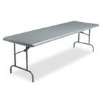 Iceberg IndestrucTable TOO 1200 Series Folding Table - Rectangle Top - Round Leg Base - 1200 lb Capacity - 96" Table Top Length x 30" Table Top Width x 1" Table Top Thickness x 1" Table Top Diameter - Indoor, Outdoor Product Image 