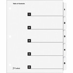 Cardinal OneStep Numbered Index System - 5 x Divider(s) - Printed Tab(s) - Digit - 1-5 - 5 Tab(s)/Set Product Image 