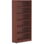 Lorell Chateau Series Bookshelf - x 1.5" Thickness Top, 72.5" Height x 36" Width x 11.6" Depth Bookshelf - 6 Shelve(s) - Reeded Edge - Material: P2 Particleboard - Durable, Sturdy Product Image 