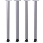 Lorell Tabletop Post Legs - 27.8" Height x 1" Width x 2" Depth, x 2" Diameter Caster - Material: Steel - Finish: Gray Product Image 