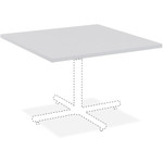 Lorell Hospitality Collection Tabletop - Square Top - 42" Table Top Length x 42" Table Top Width x 1" Table Top Thickness - Breakroom, Cafeteria - Assembly Required - High Pressure Laminate (HPL), Light Gray Product Image 