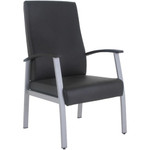 Lorell High-Back Healthcare Guest Chair - Vinyl Seat Material - Vinyl Back Material - Powder Coated Silver Frame Color - Steel Frame Material - High Back Product Image 