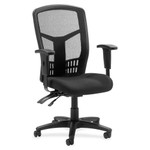 Lorell Executive High-back Mesh Chair - Expo Tuexdo Seat Color - Mesh Fabric Seat Material - Black Back Color - Black Frame Color - 5-star Base Product Image 
